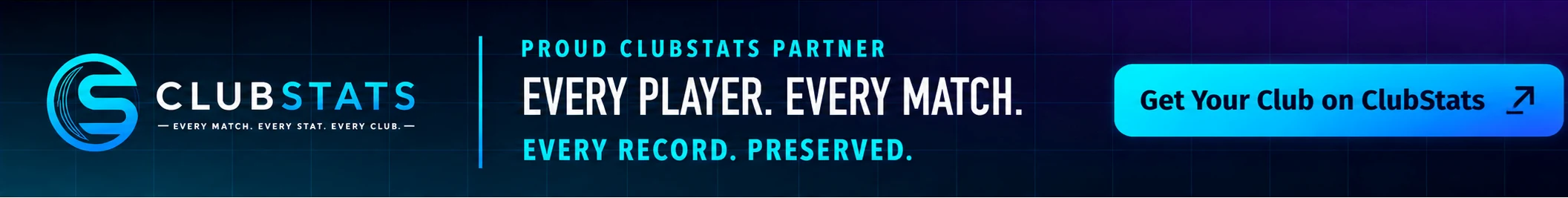 ClubStats — Proud ClubStats partner. Every player. Every match. Every record preserved. Get your club on ClubStats.